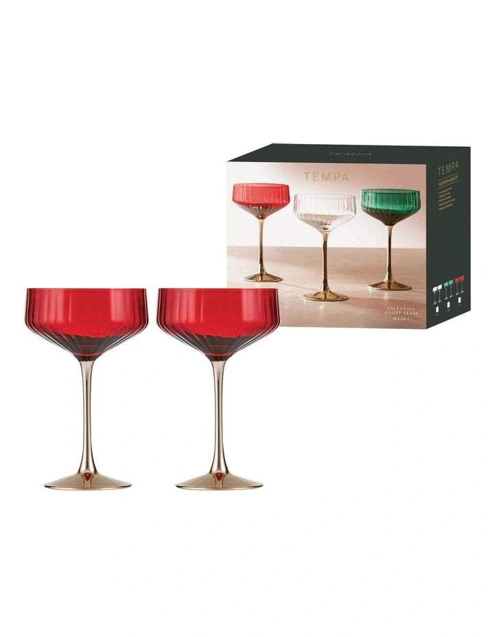 Tempa Valentina coupe glass.2 red