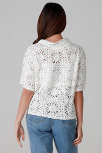 Cotton button shirt white one size