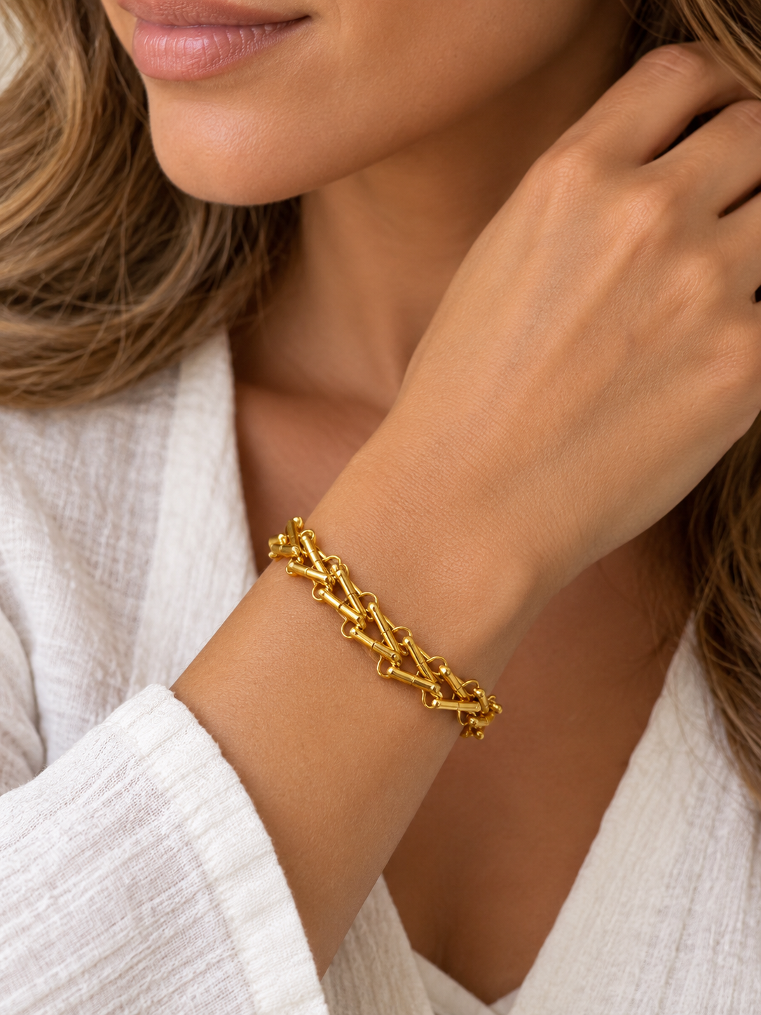Flying saucers geometric bracelet