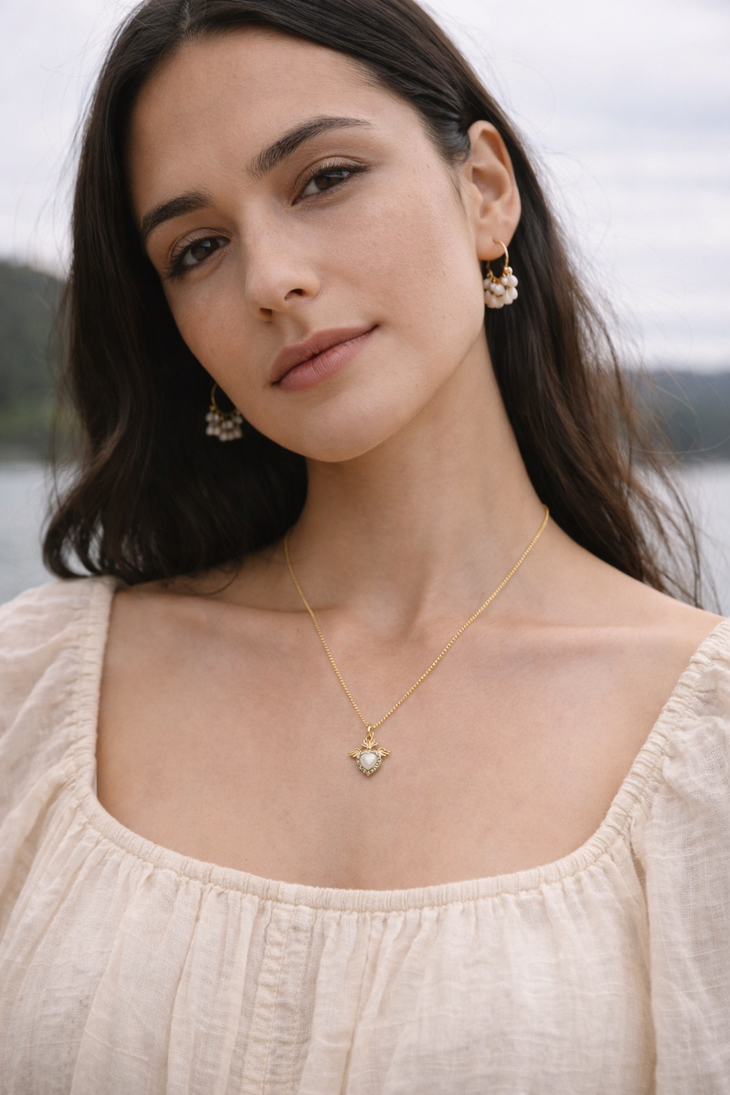 Heart Mother of Pearl necklace