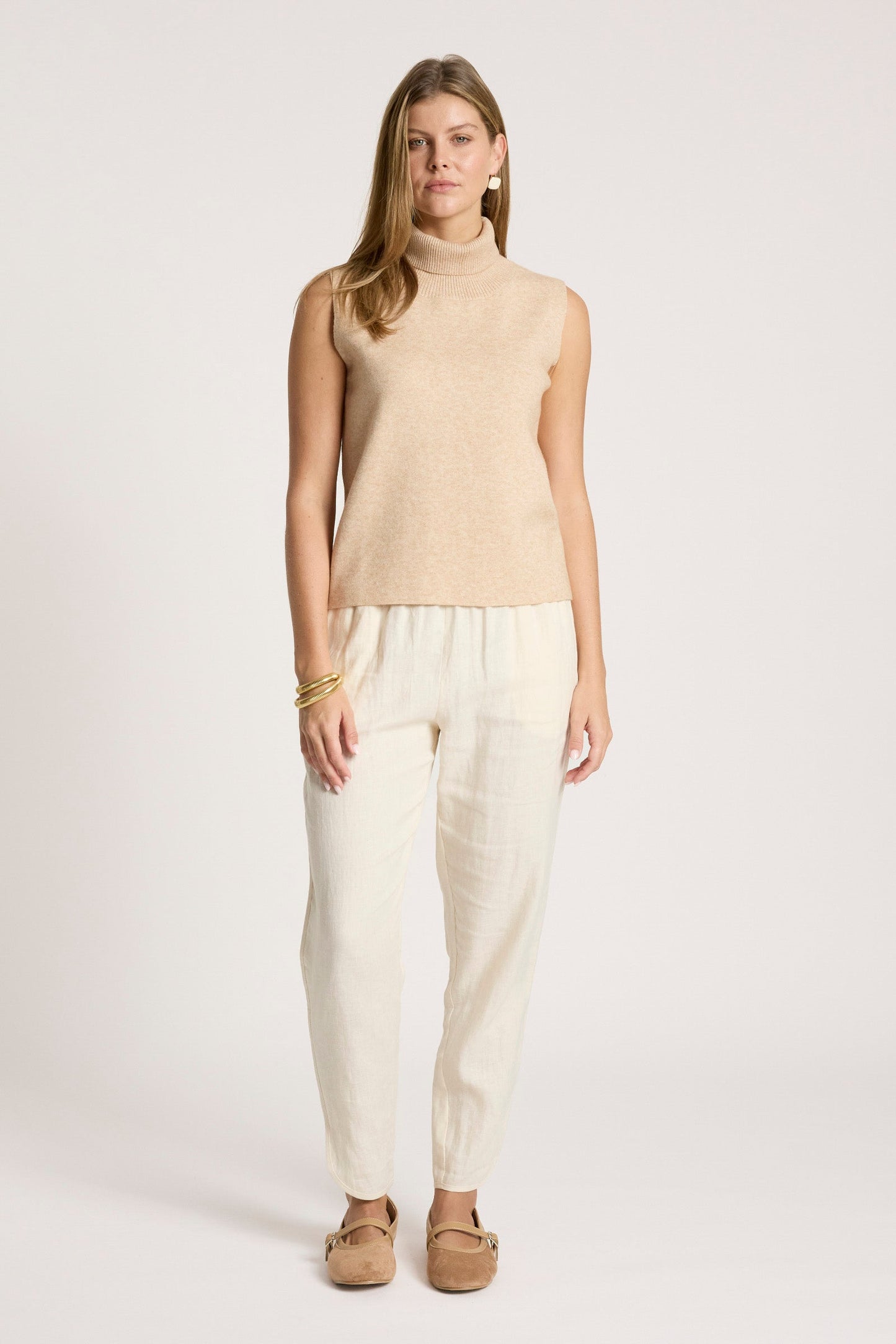 Eb+Ive Zara knit vest Bisque
