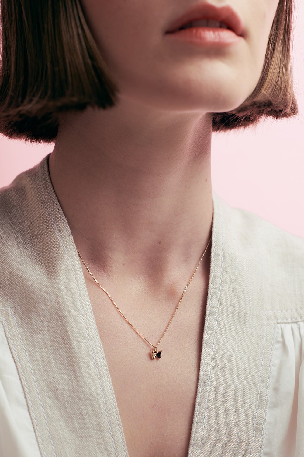 Karen Walker Mini Butterfly Necklace - Gold