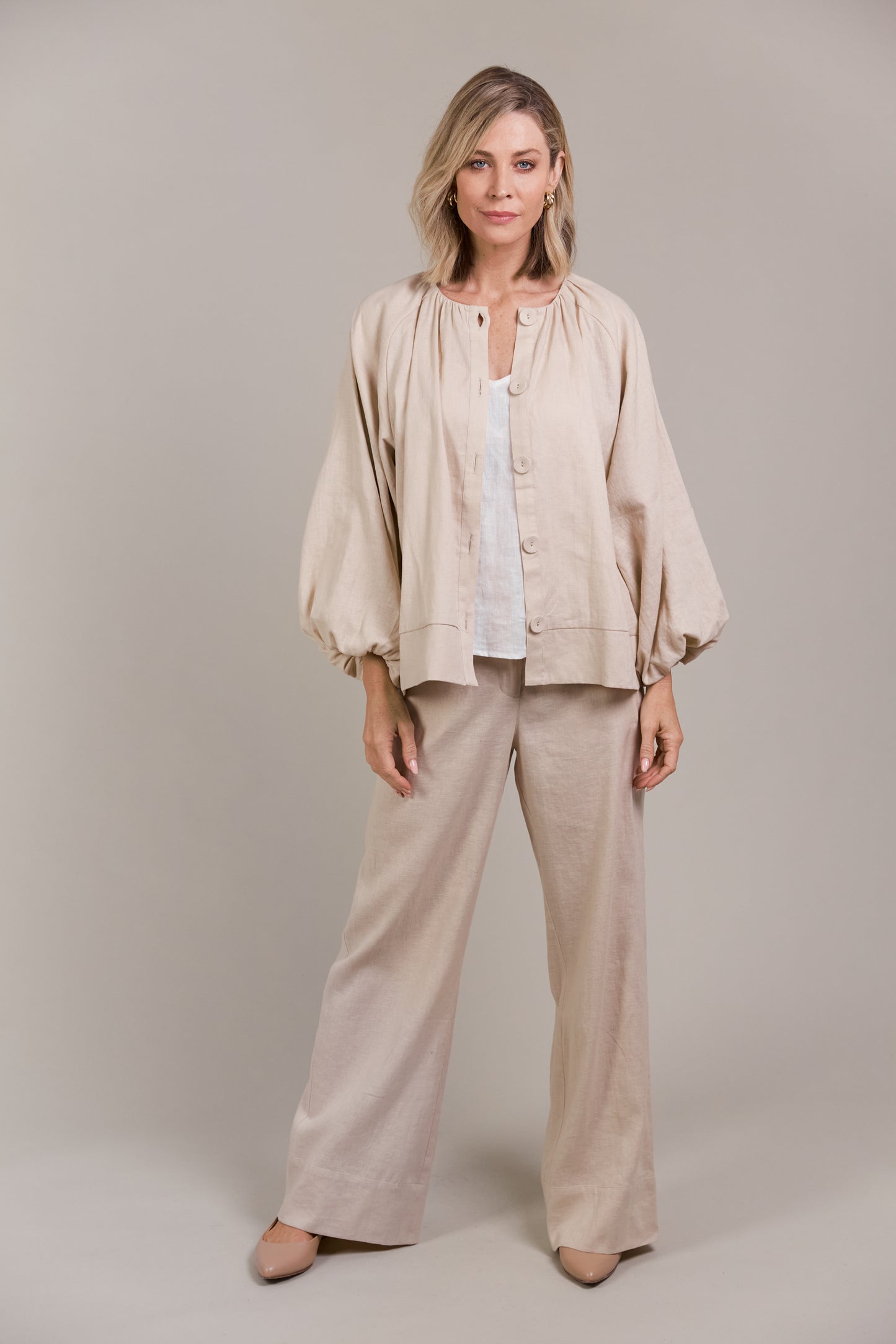 E&Ive Laax Button Blouse Ecru