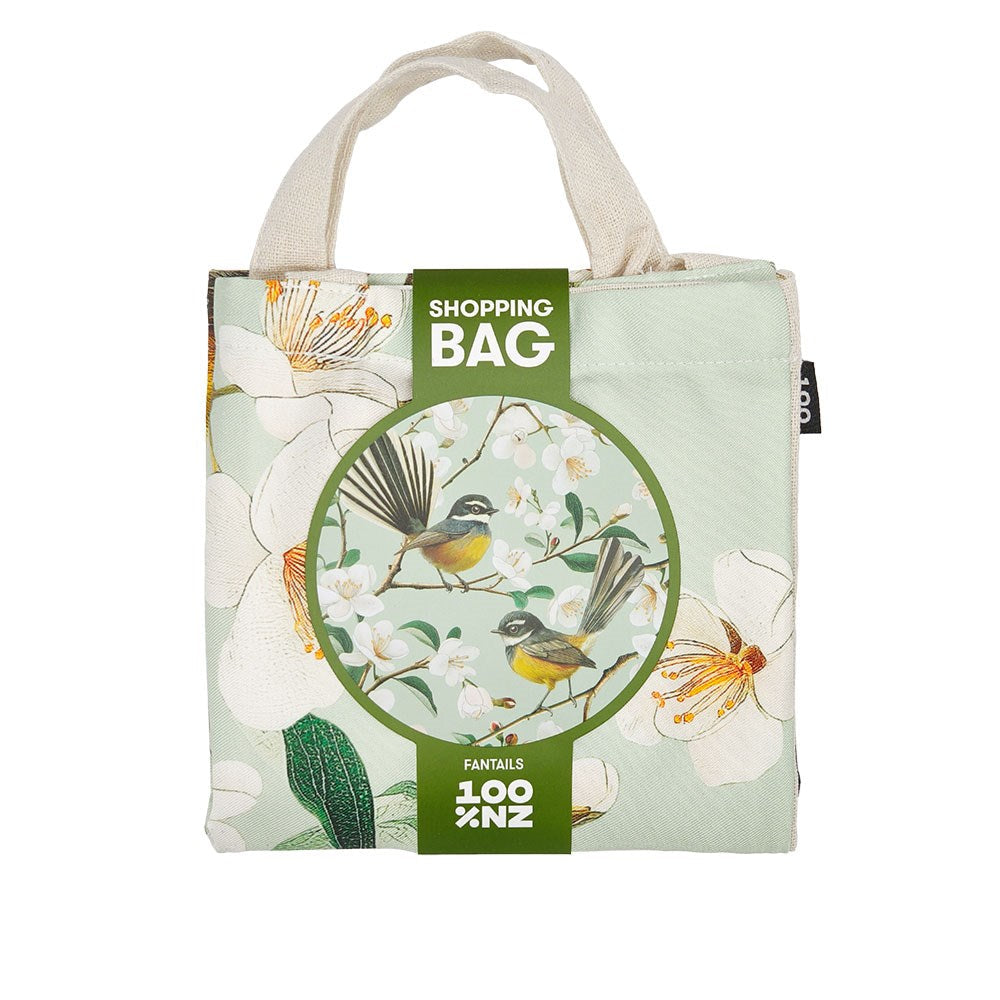 Kiwi chatty fantails shopping bag