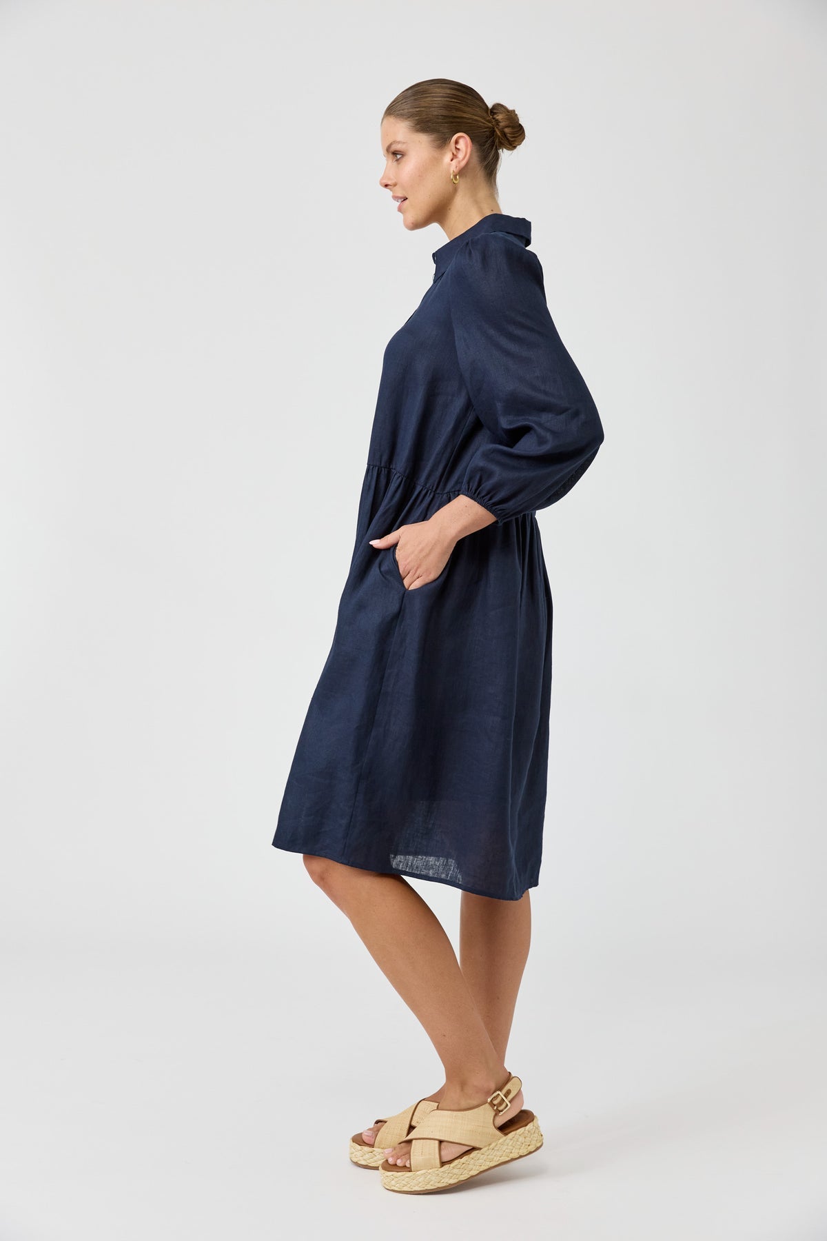 Eb &Ive Studio midi shirt dress Navy
