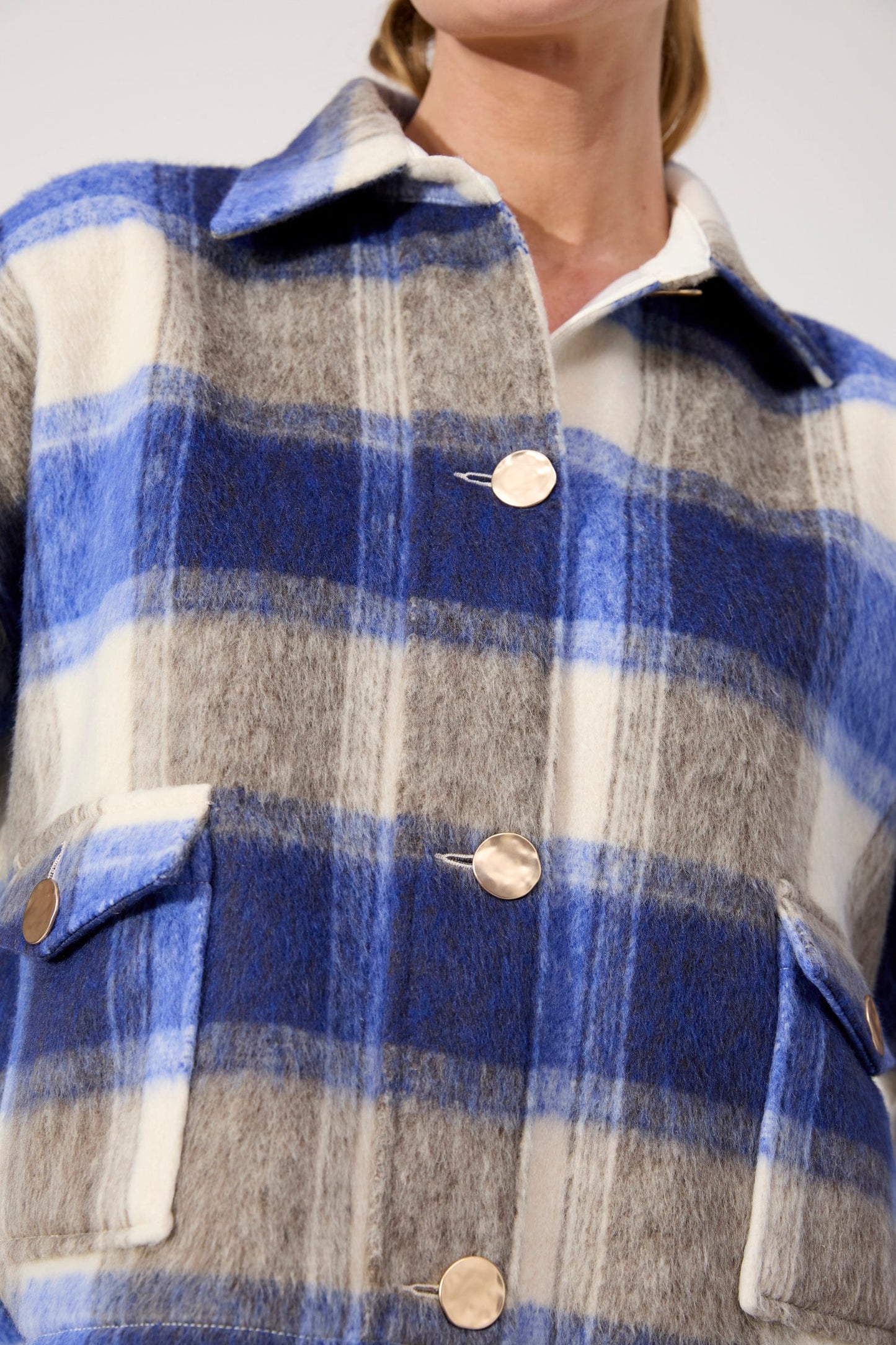 Haven Fargo cropped Jacket blue