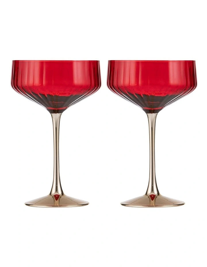 Tempa Valentina coupe glass.2 red