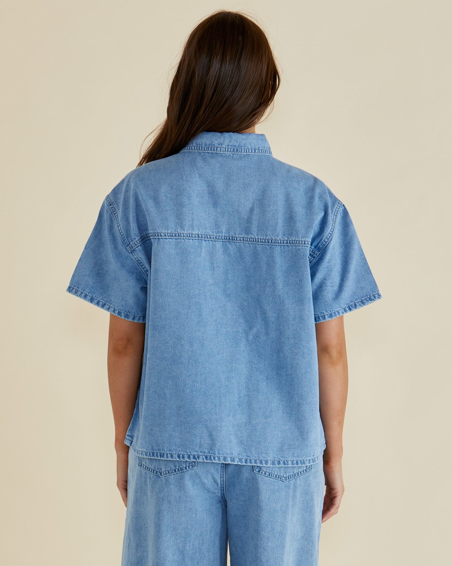 Betty basics short sleeve denim shirt