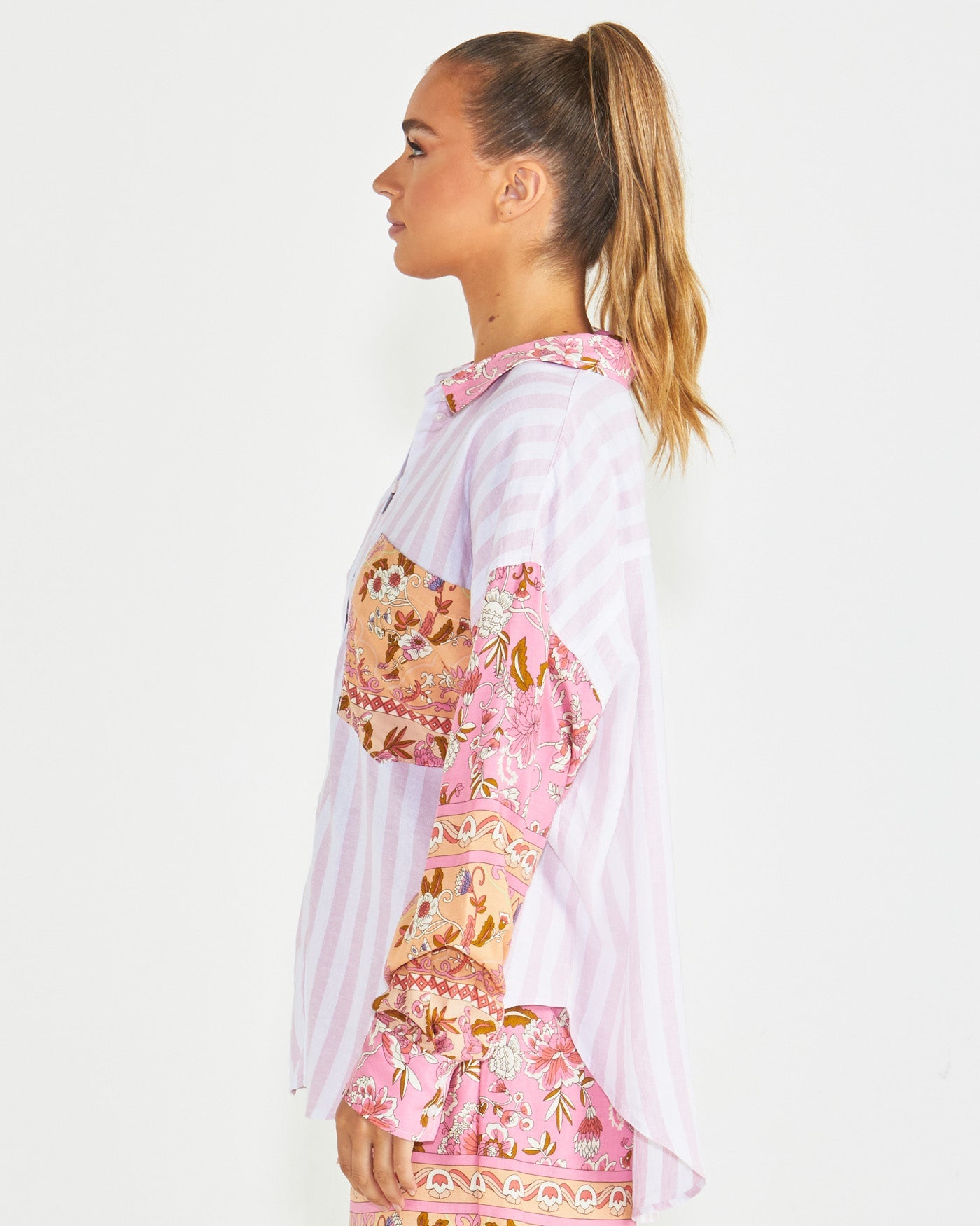 Sass CHIARA SPLICED SHIRT - PAISLEY/STRIPE