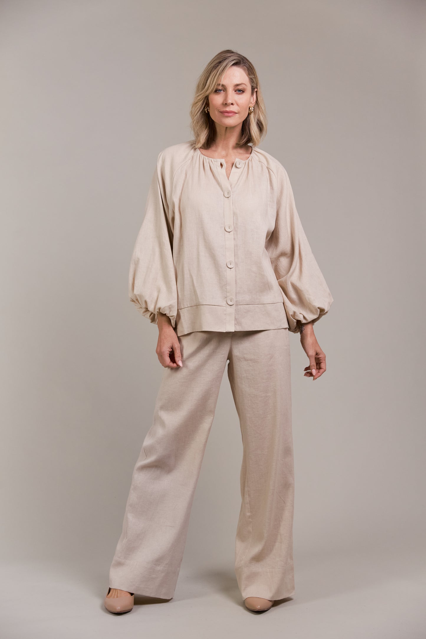 E&Ive Laax Button Blouse Ecru