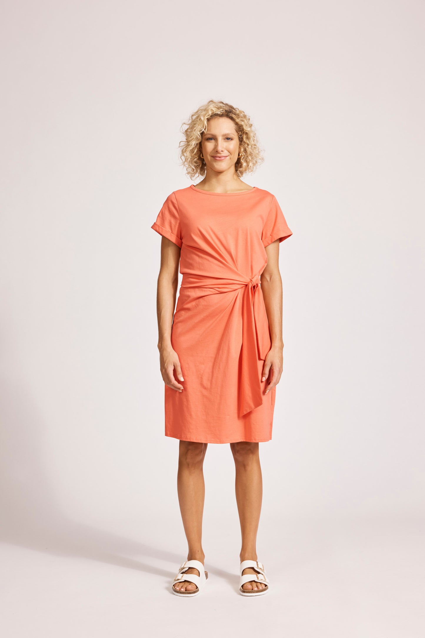 Eb &Ive Francis Tie Dress Coral