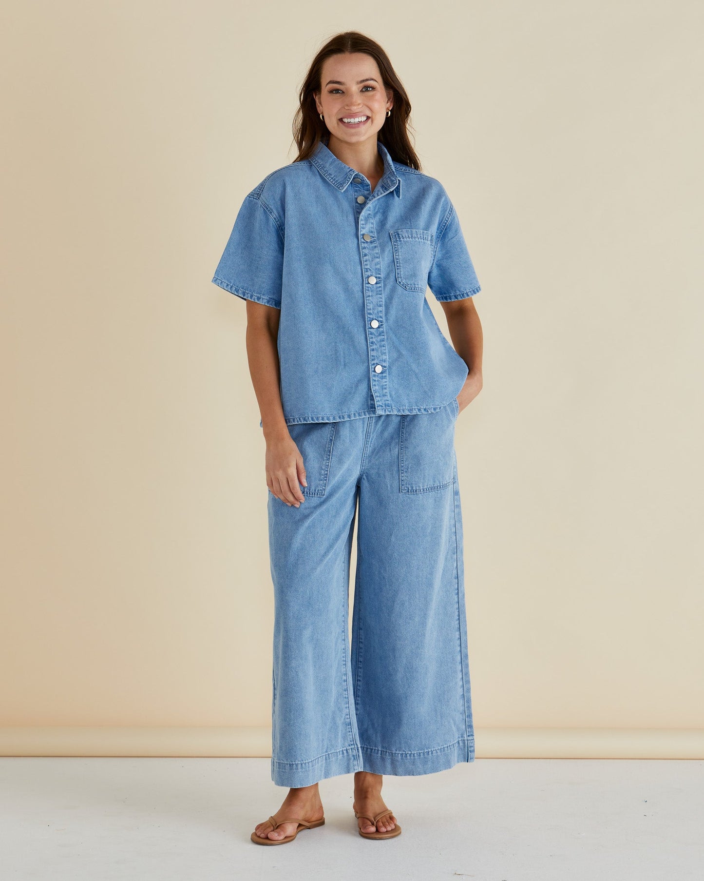 Betty Basics Safran short sleeved shirt blue