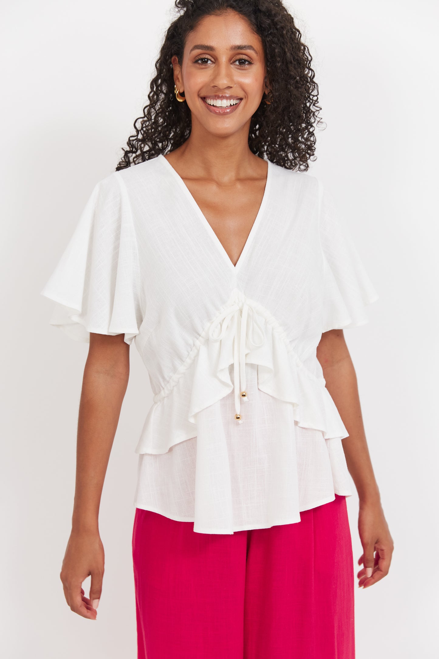 Haven Jardin frill top White