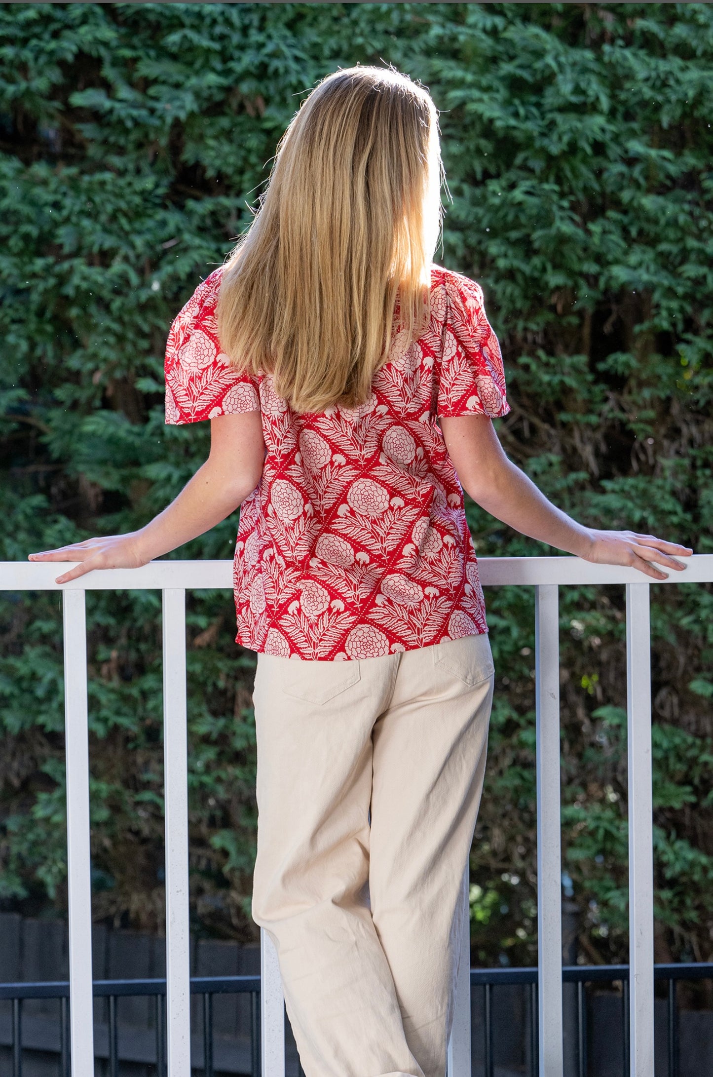 Boho Anya flared sleeve top cotton