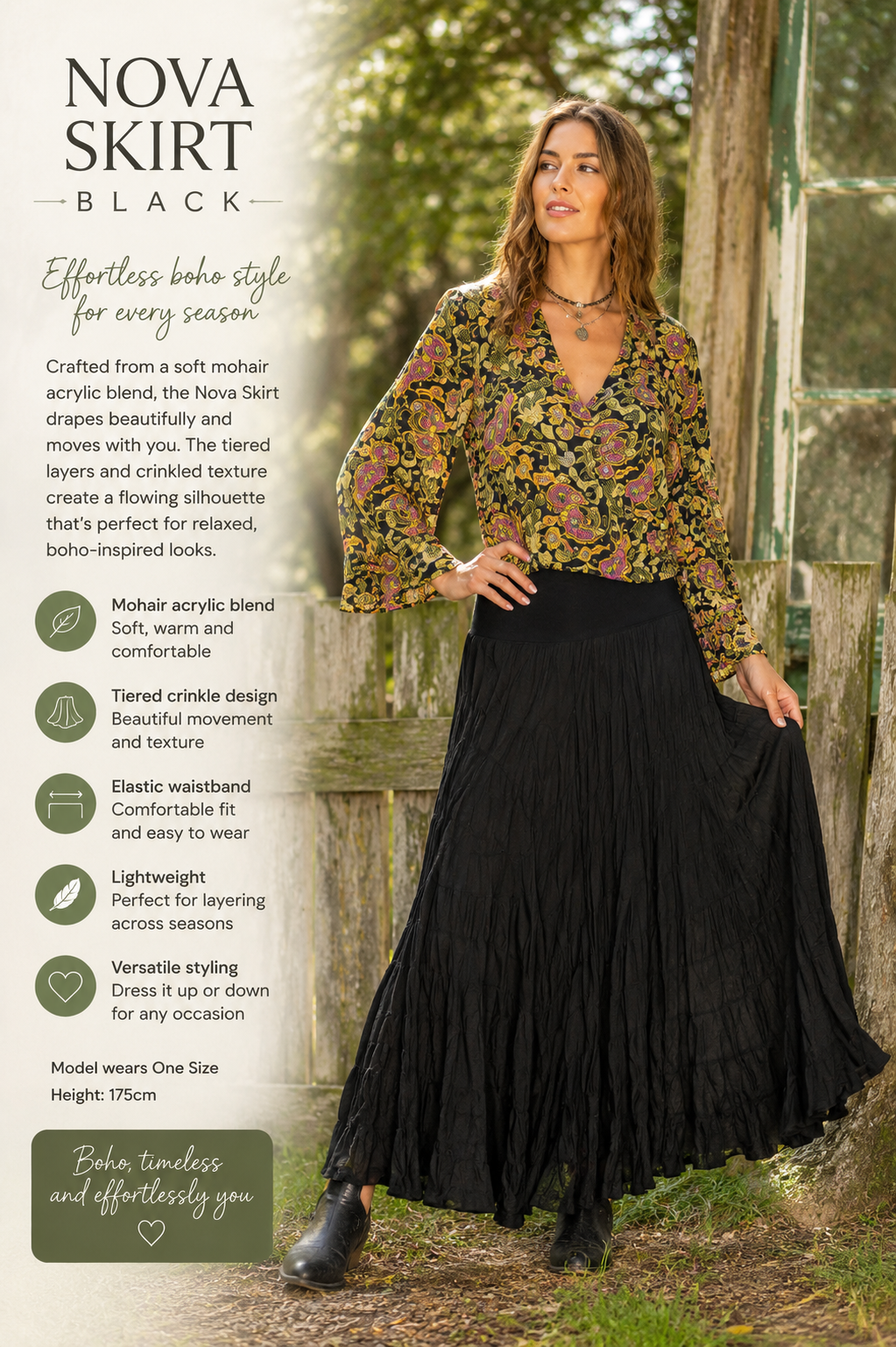 Boho Nova skirt black