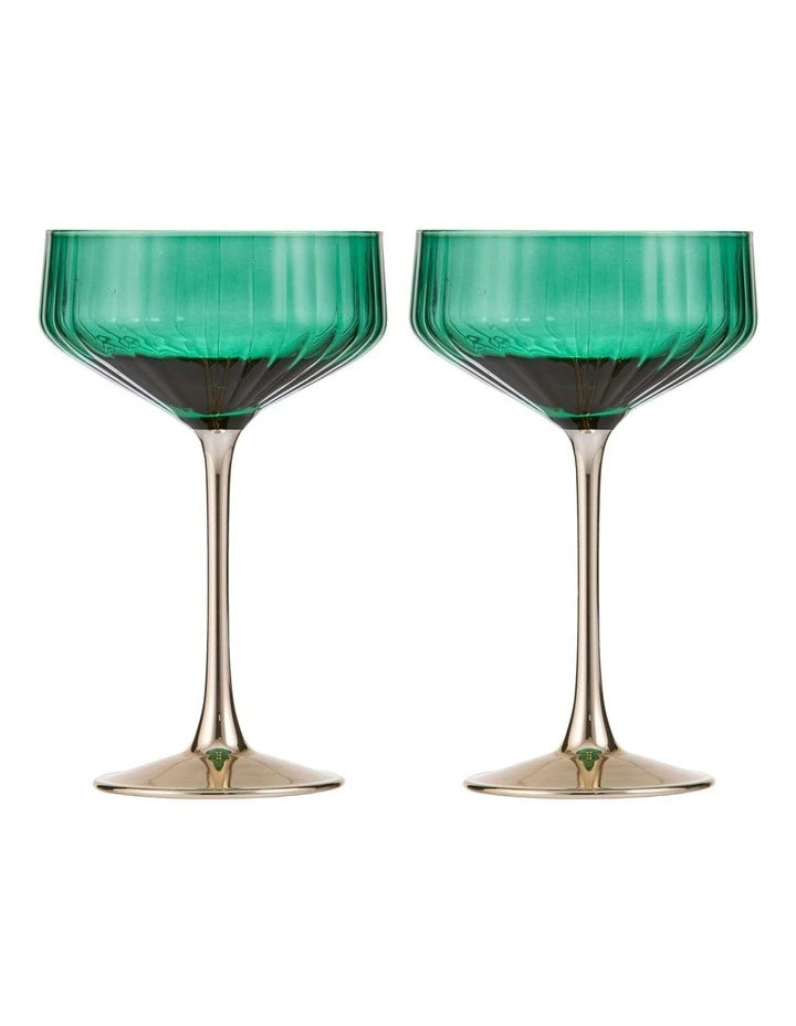 Tempa Valentina coupe glass.2 green