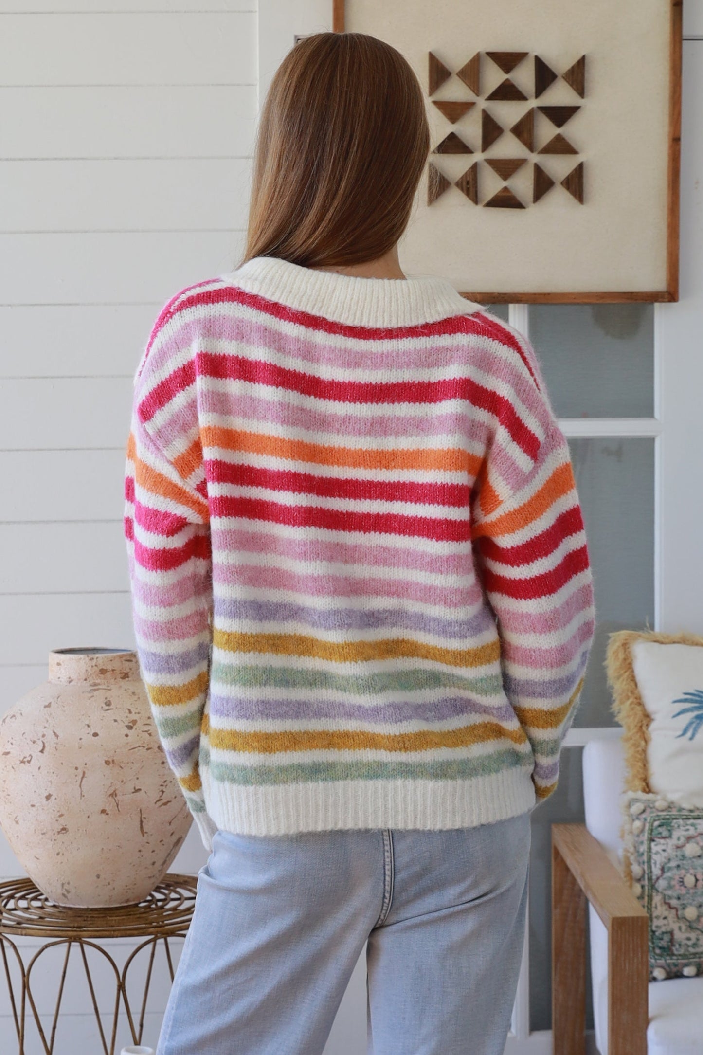 Rainbow striped knit