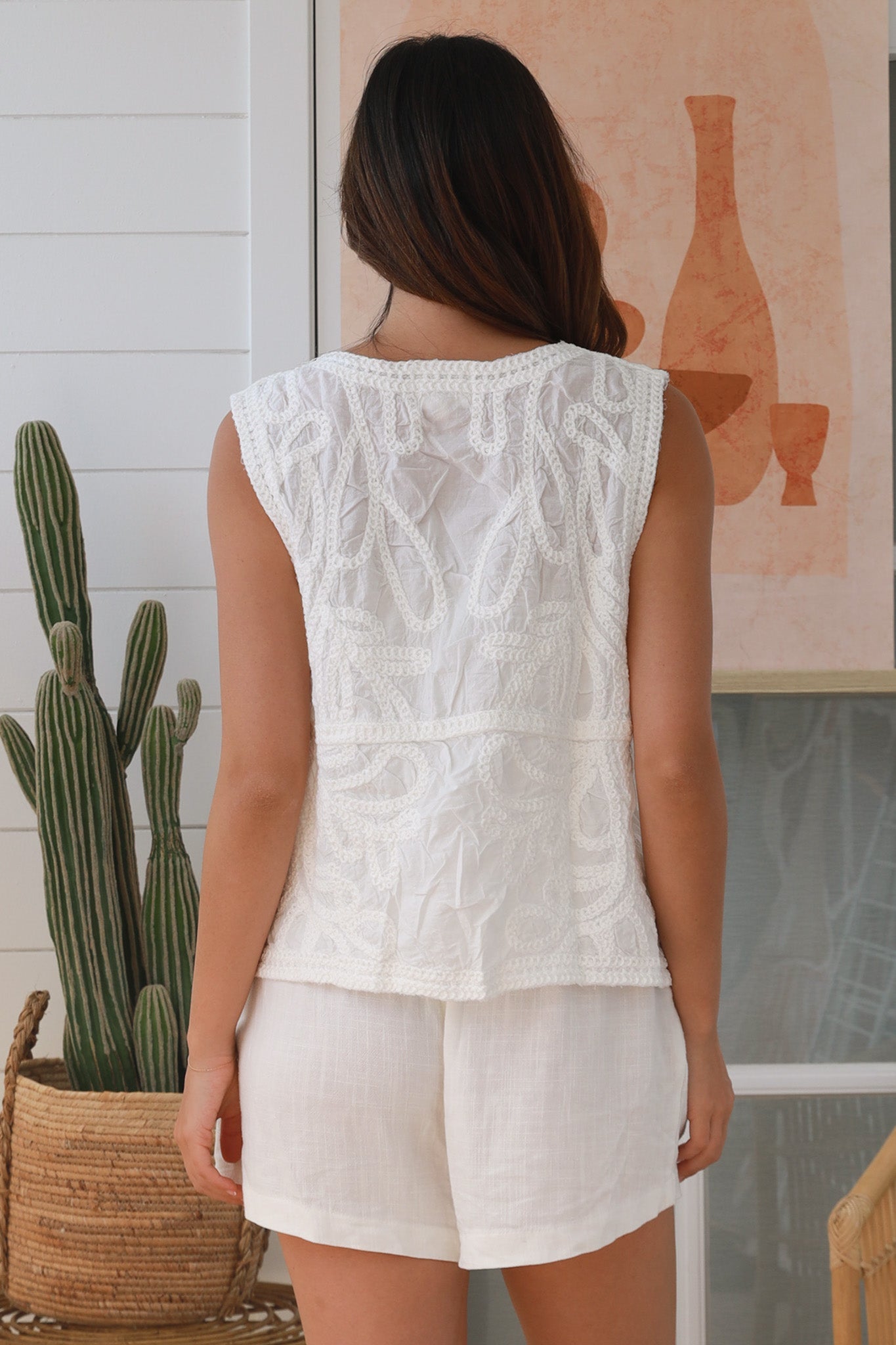 crochet cotton vest one size