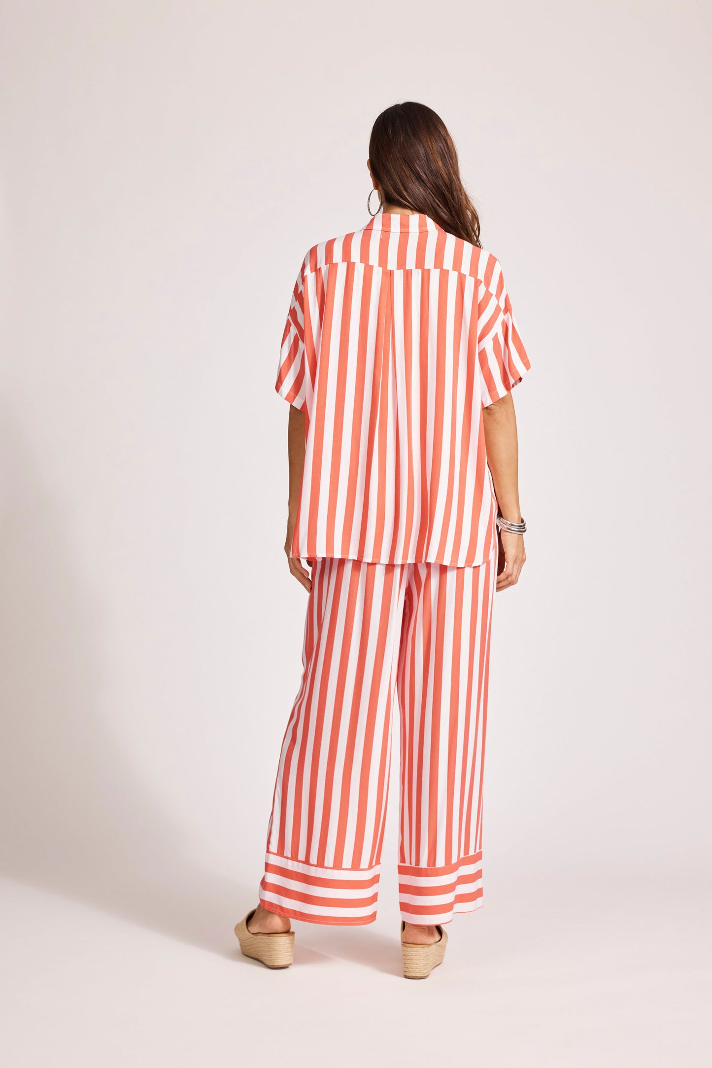 Eb &Ive Treville striped shirt one size coral