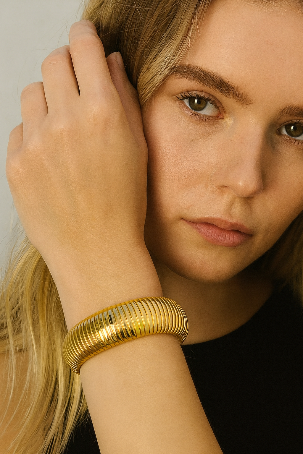 Flying saucers 20 mm bracelet 18 k gold plated