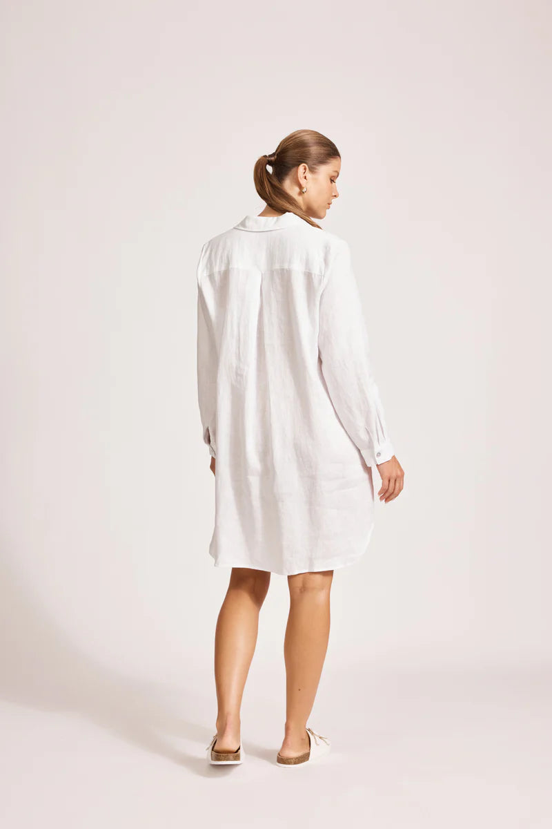 Eb + I’ve Mirama shirt dress linen white