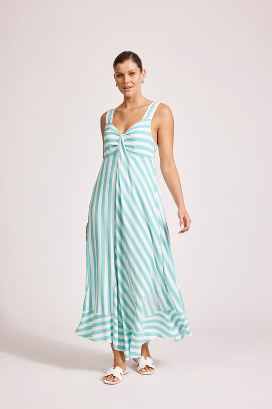 Eb & Ive Treville striped tank maxi Aqua