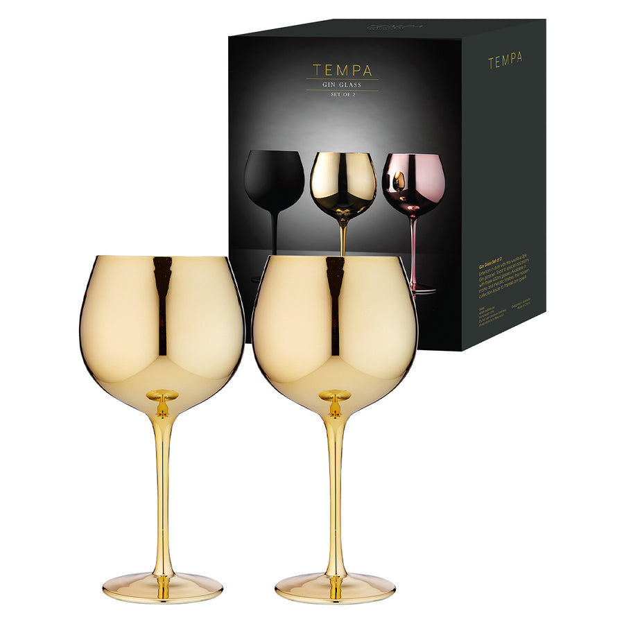 Aurora Gold 2pk Gin Glasses