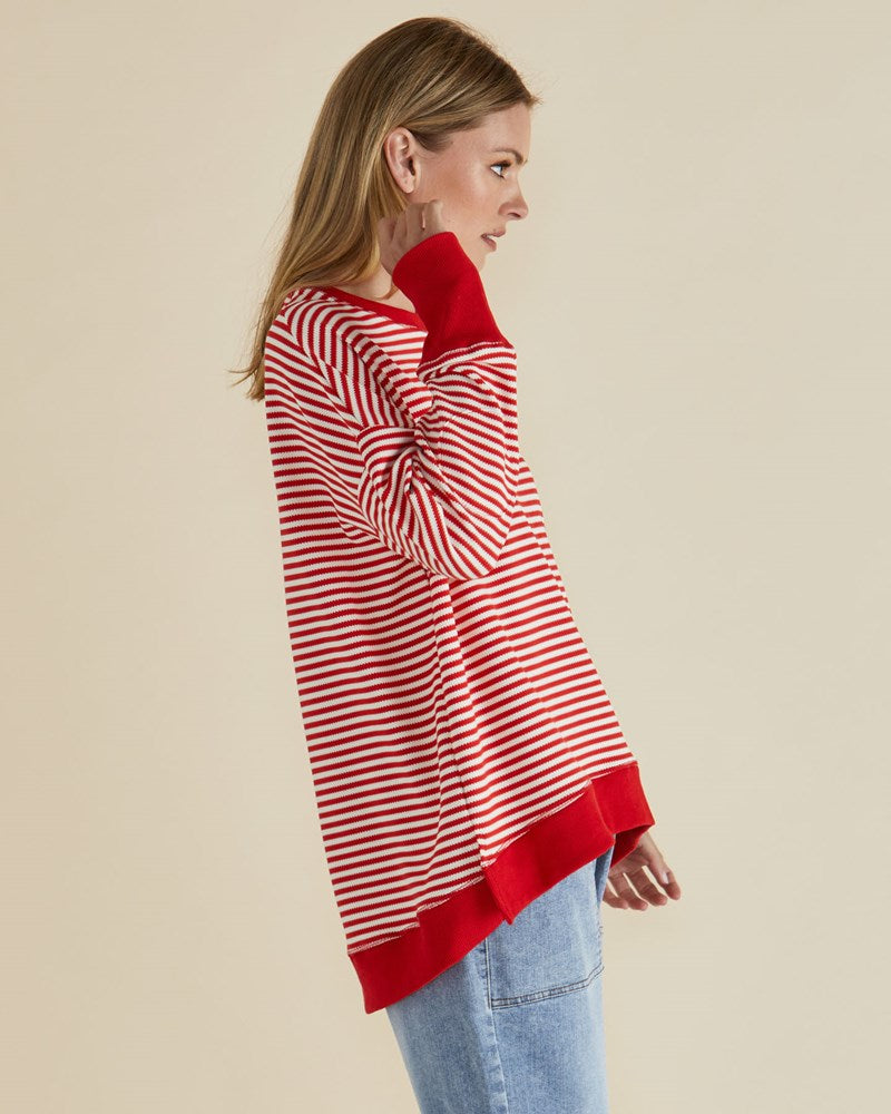 Betty Basics Cove Sweat Red Stripe