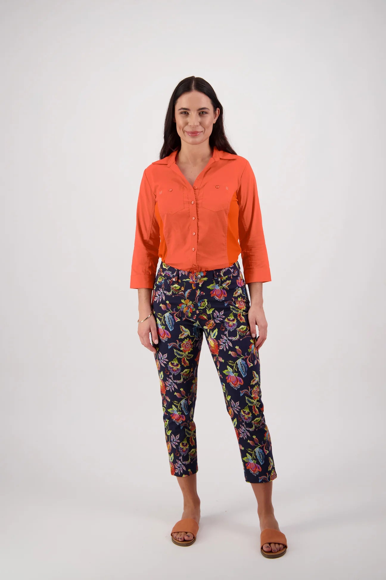 Vassalli Brazil light weight skinny leg 7/8 length pant with fly