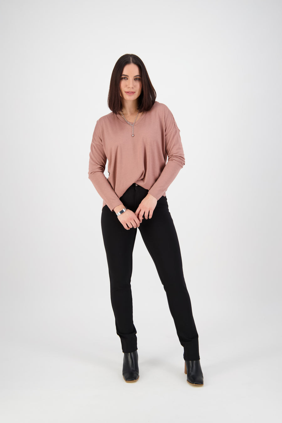 Vassalli Skinny leg full length ponti pant with fly - Flying Saucers NZ