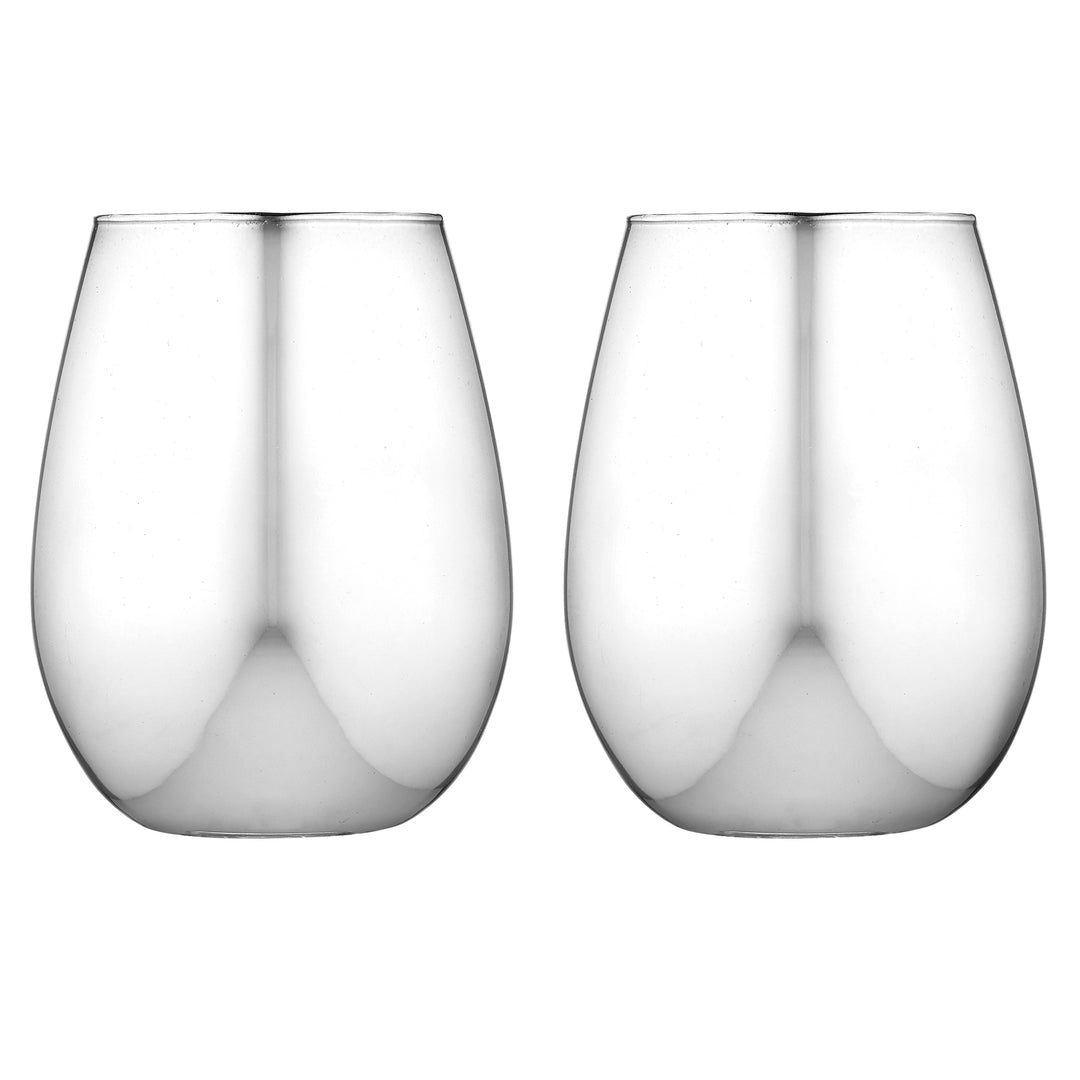 Aurora silver 2pk Glass Tumbler - Flying Saucers NZ