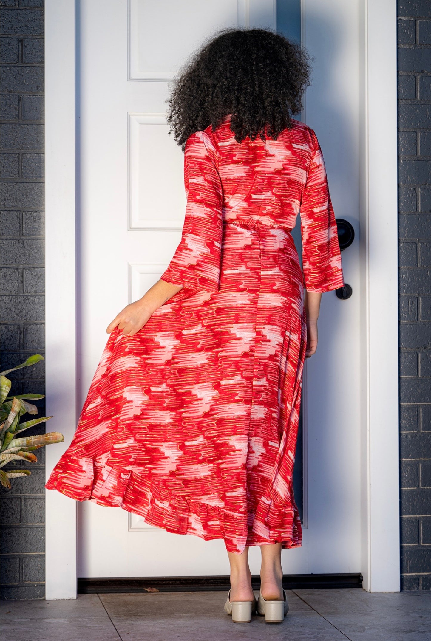 Boho silk mix red dress wrap…only a few left