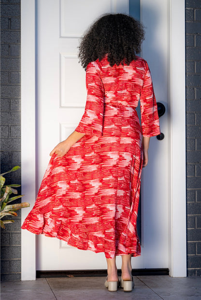 Boho silk mix red dress wrap…only a few left
