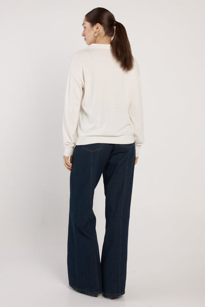 Fate +Becker Soleni polo  knit cream