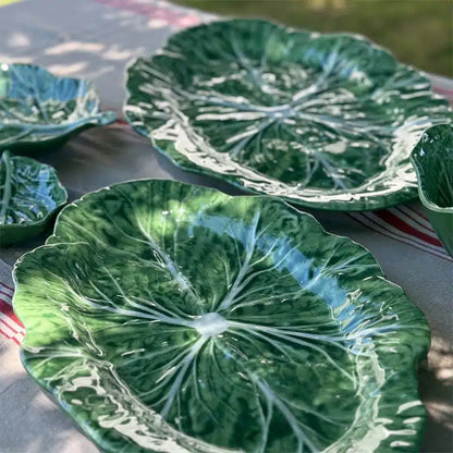 Melamine cabbage oval platter green 40 cm pre order