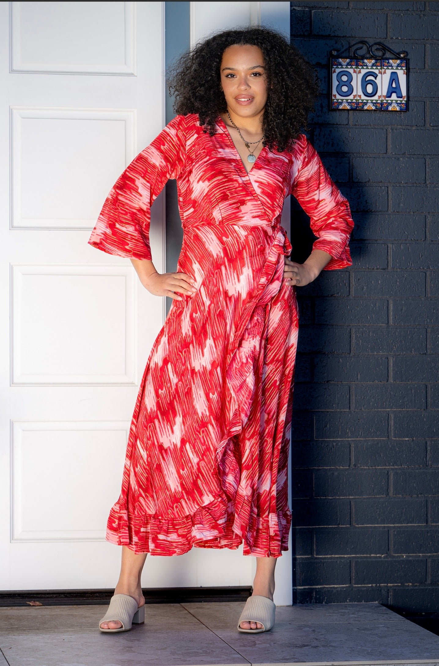 Boho silk mix red dress wrap…only a few left