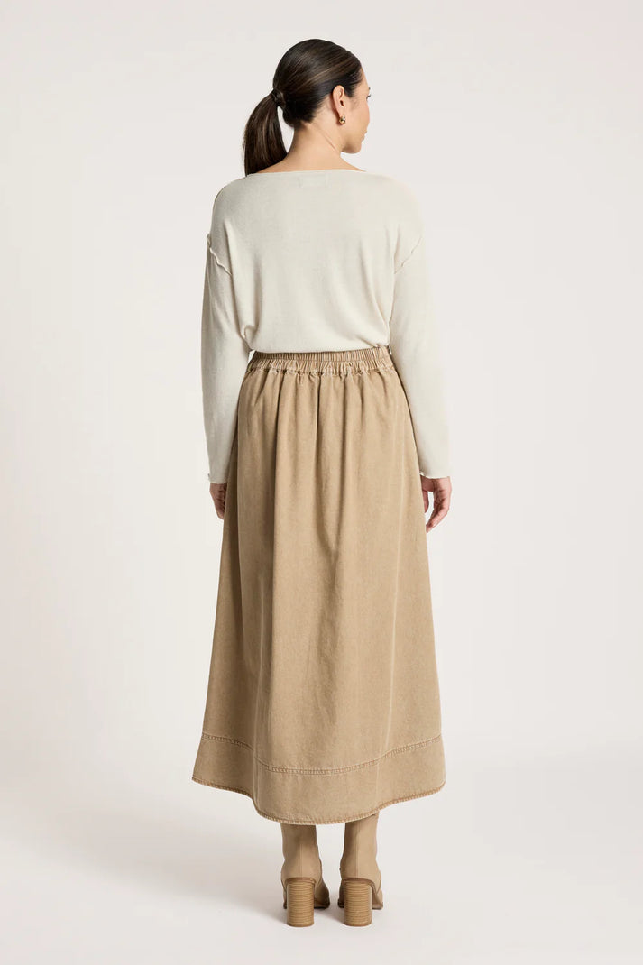 Eb + Ive Bodhi Denim Skirt Fawn