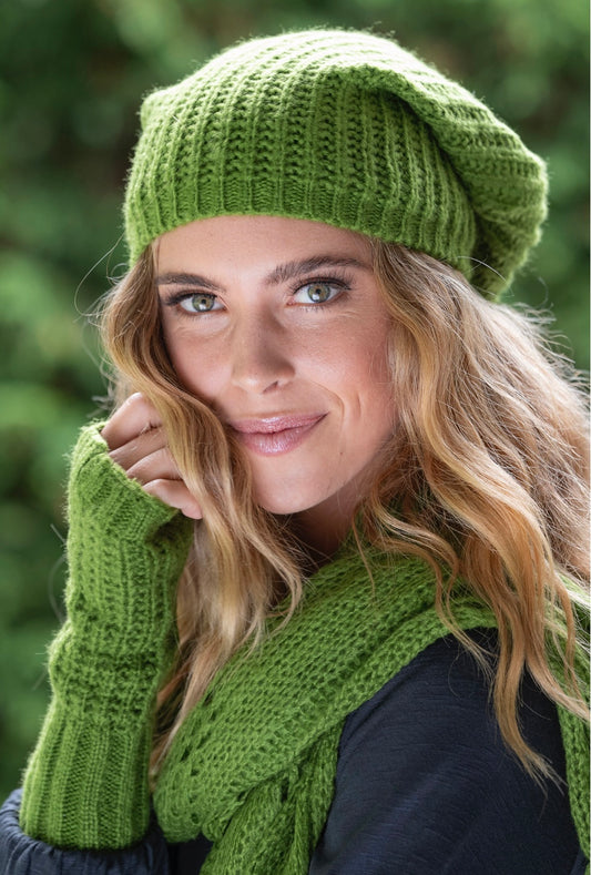 Boho rib beanie one size  Fern