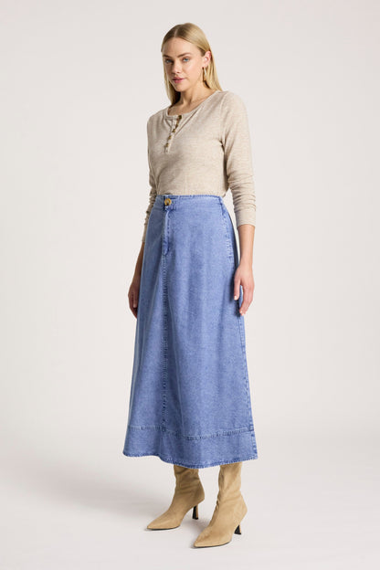 Eb + Ive Bodhi Denim Skirt Fawn