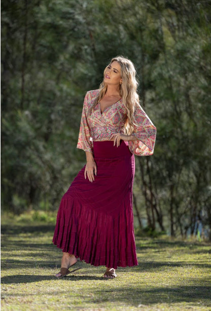 Boho Nova skirt wine