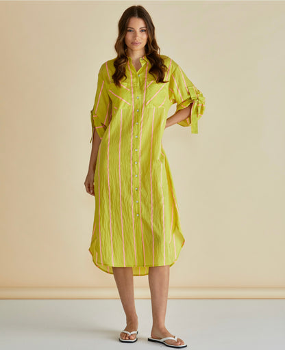 Betty Basics Hayman shirt dress lemon mix  pre order