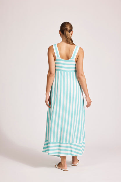 Eb & Ive Treville striped tank maxi Aqua