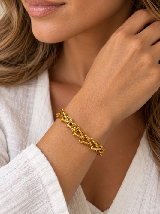 Flying saucers geometric bracelet