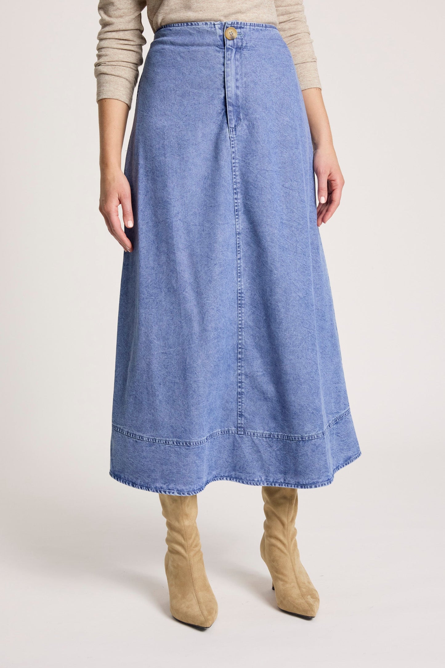 Eb + Ive Bodhi Denim Skirt Fawn