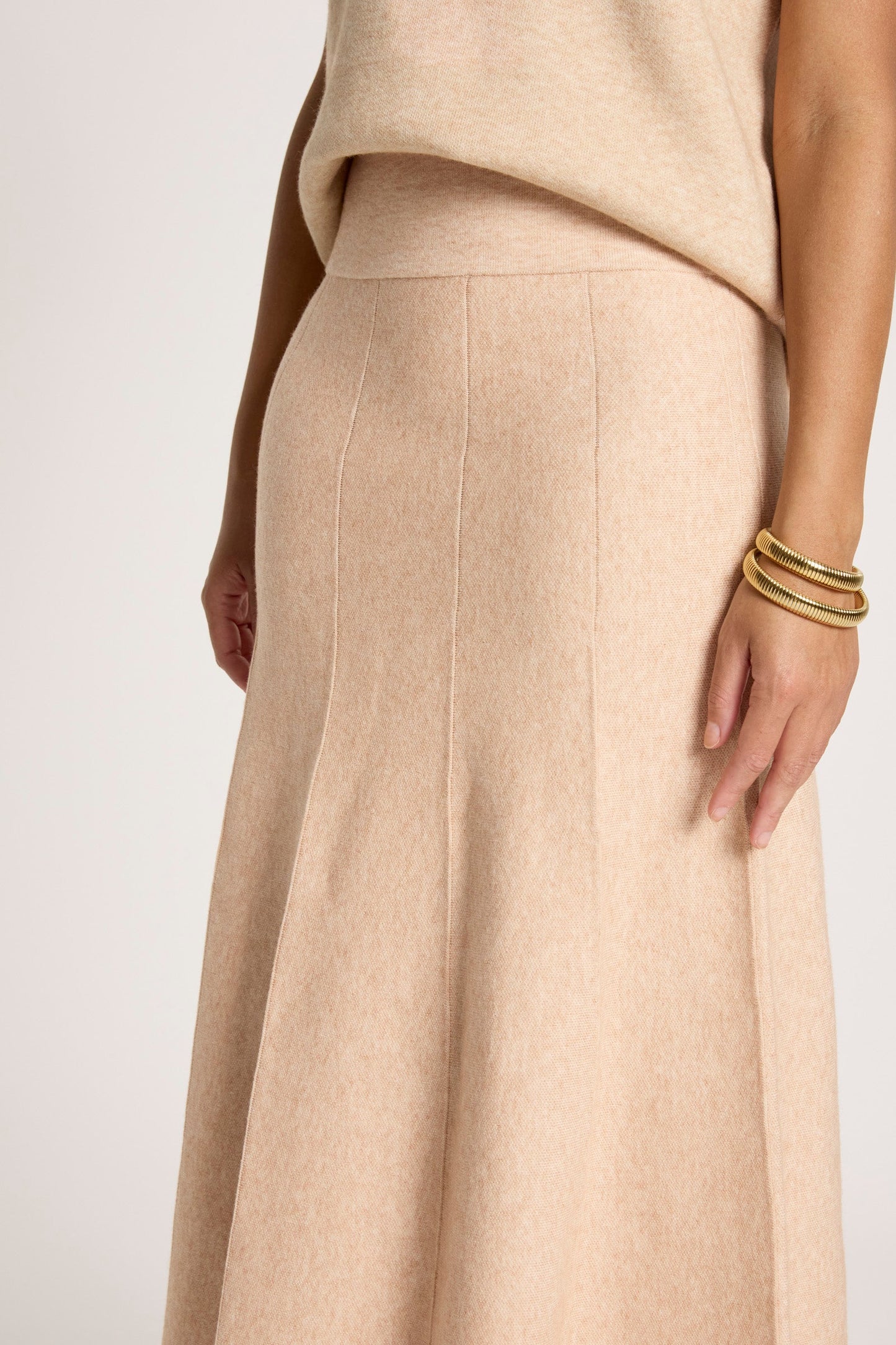 Eb + Ive Zola knit skirt Bisque