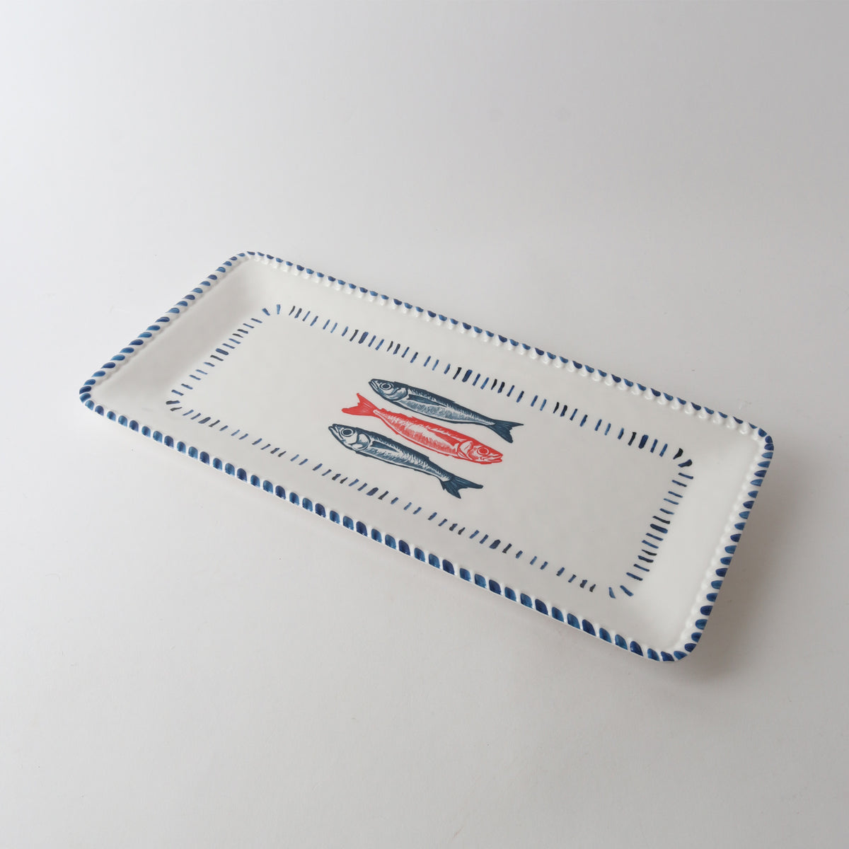 Melamine Nautical Sardines Rect Platter 48 cm