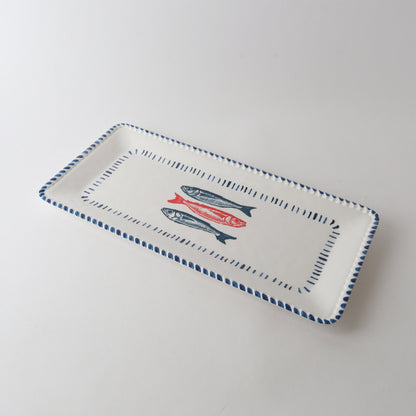 Melamine Nautical Sardines Rect Platter 48 cm