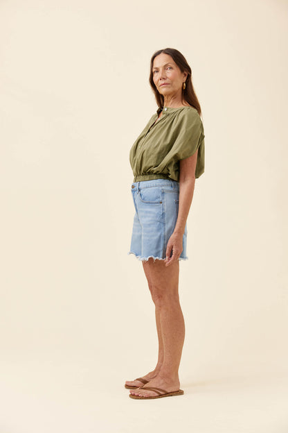 Isle of Mine Rosa reversible top crop Sage