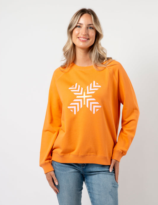 CLASSIC SWEATER - MANDARIN WITH CANDY CROSS  $99.95