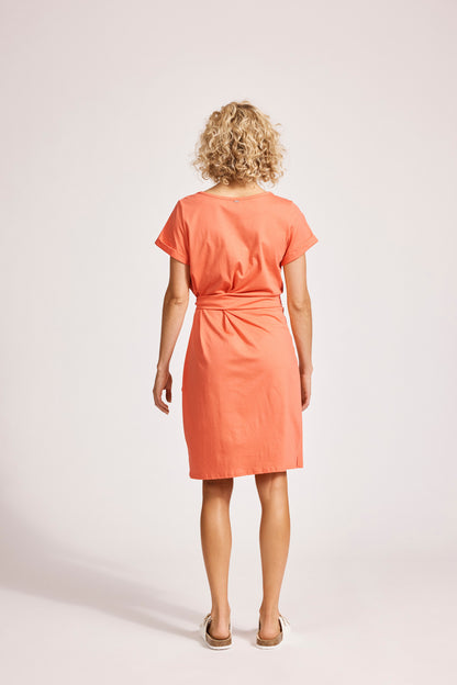 Eb &Ive Francis Tie Dress Coral